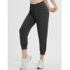 imagebaleaf Womens Petite Joggers Capri Sweatpants Drawstring Track Pants Travel Lounge Cropped Pants with PocketsBlack