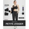 imagebaleaf Womens Petite Joggers Capri Sweatpants Drawstring Track Pants Travel Lounge Cropped Pants with PocketsBlack