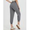 imagebaleaf Womens Petite Joggers Capri Sweatpants Drawstring Track Pants Travel Lounge Cropped Pants with PocketsDark Grey