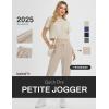 imagebaleaf Womens Petite Joggers Capri Sweatpants Drawstring Track Pants Travel Lounge Cropped Pants with PocketsKhaki