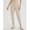 imagebaleaf Womens Petite Joggers Capri Sweatpants Drawstring Track Pants Travel Lounge Cropped Pants with PocketsKhaki