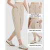 imagebaleaf Womens Petite Joggers Capri Sweatpants Drawstring Track Pants Travel Lounge Cropped Pants with PocketsKhaki