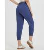 imagebaleaf Womens Petite Joggers Capri Sweatpants Drawstring Track Pants Travel Lounge Cropped Pants with PocketsNavy Blue