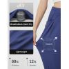 imagebaleaf Womens Petite Joggers Capri Sweatpants Drawstring Track Pants Travel Lounge Cropped Pants with PocketsNavy Blue