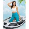 imagebaleaf Womens Quick Dry Swim Pants with Liner 15quot Long Swim Capris UPF50 Swimming Beach Pants with PocketsAqua Blue