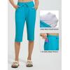 imagebaleaf Womens Quick Dry Swim Pants with Liner 15quot Long Swim Capris UPF50 Swimming Beach Pants with PocketsAqua Blue