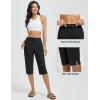imagebaleaf Womens Quick Dry Swim Pants with Liner 15quot Long Swim Capris UPF50 Swimming Beach Pants with PocketsBlack