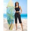 imagebaleaf Womens Quick Dry Swim Pants with Liner 15quot Long Swim Capris UPF50 Swimming Beach Pants with PocketsBlack