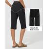 imagebaleaf Womens Quick Dry Swim Pants with Liner 15quot Long Swim Capris UPF50 Swimming Beach Pants with PocketsBlack