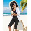imagebaleaf Womens Quick Dry Swim Pants with Liner 15quot Long Swim Capris UPF50 Swimming Beach Pants with PocketsBlack