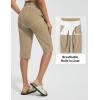 imagebaleaf Womens Quick Dry Swim Pants with Liner 15quot Long Swim Capris UPF50 Swimming Beach Pants with PocketsBrown