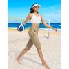 imagebaleaf Womens Quick Dry Swim Pants with Liner 15quot Long Swim Capris UPF50 Swimming Beach Pants with PocketsBrown