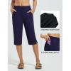 imagebaleaf Womens Quick Dry Swim Pants with Liner 15quot Long Swim Capris UPF50 Swimming Beach Pants with PocketsNavy Blue