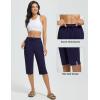 imagebaleaf Womens Quick Dry Swim Pants with Liner 15quot Long Swim Capris UPF50 Swimming Beach Pants with PocketsNavy Blue