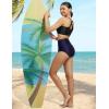 imagebaleaf Womens Swim Bra High Neck Bikini Tops Adjustable Bathing Suit Tops Sports Bra Removable PaddedBlack
