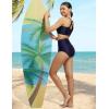 imagebaleaf Womens Swim Bra High Neck Bikini Tops Adjustable Bathing Suit Tops Sports Bra Removable PaddedNavy Blue