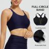 imagebaleaf Womens Swim Bra High Neck Bikini Tops Adjustable Bathing Suit Tops Sports Bra Removable PaddedNavy Blue