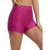 imagebaleaf Womens 3quot High Waisted Swim Shorts Tummy Control Swimsuit Bottoms Ruched Side Board Shorts with PocketPink