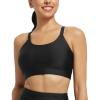 imagebaleaf Womens Swim Bra High Neck Bikini Tops Adjustable Bathing Suit Tops Sports Bra Removable PaddedBlack