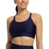 imagebaleaf Womens Swim Bra High Neck Bikini Tops Adjustable Bathing Suit Tops Sports Bra Removable PaddedNavy Blue