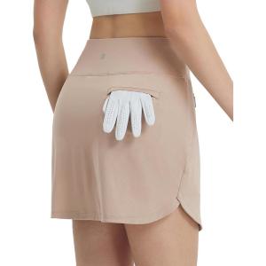 imagebaleaf Womens Golf Skirts with 5 Pockets High Waisted Skorts Tennis Athletic Running Casual Khaki M
