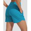 imagebaleaf Womens 5quot Swim Board Shorts High Waisted Quick Dry UPF 50 Swimsuit Swimming Bottoms with Boxer Liner Zipper PocketsAqua Blue