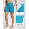 imagebaleaf Womens 5quot Swim Board Shorts High Waisted Quick Dry UPF 50 Swimsuit Swimming Bottoms with Boxer Liner Zipper PocketsAqua Blue