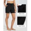 imagebaleaf Womens 5quot Swim Board Shorts High Waisted Quick Dry UPF 50 Swimsuit Swimming Bottoms with Boxer Liner Zipper PocketsBlack