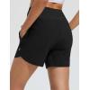 imagebaleaf Womens 5quot Swim Board Shorts High Waisted Quick Dry UPF 50 Swimsuit Swimming Bottoms with Boxer Liner Zipper PocketsBlack