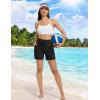 imagebaleaf Womens 5quot Swim Board Shorts High Waisted Quick Dry UPF 50 Swimsuit Swimming Bottoms with Boxer Liner Zipper PocketsBlack