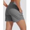 imagebaleaf Womens 5quot Swim Board Shorts High Waisted Quick Dry UPF 50 Swimsuit Swimming Bottoms with Boxer Liner Zipper PocketsDark Gray