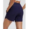 imagebaleaf Womens 5quot Swim Board Shorts High Waisted Quick Dry UPF 50 Swimsuit Swimming Bottoms with Boxer Liner Zipper PocketsNavy Blue