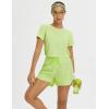 imagebaleaf Womens Athletic Shorts 3quot High Waist Running Shorts with Zipper Pockets Workout Gym Sports Quick Dry UPF 50Light Green