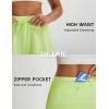 imagebaleaf Womens Athletic Shorts 3quot High Waist Running Shorts with Zipper Pockets Workout Gym Sports Quick Dry UPF 50Light Green