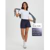 imagebaleaf Womens Athletic Shorts 3quot High Waist Running Shorts with Zipper Pockets Workout Gym Sports Quick Dry UPF 50Navy Blue