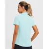 imagebaleaf Womens Golf Shirts Polo Collared V Neck Shorts Sleeve Tennis Shirt Lightweight Quick Dry UPF504 Buttonslight Blue