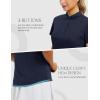 imagebaleaf Womens Golf Shirts Polo Collared V Neck Shorts Sleeve Tennis Shirt Lightweight Quick Dry UPF504 Buttonsnavy Blue