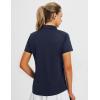 imagebaleaf Womens Golf Shirts Polo Collared V Neck Shorts Sleeve Tennis Shirt Lightweight Quick Dry UPF504 Buttonsnavy Blue