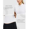 imagebaleaf Womens Golf Shirts Polo Collared V Neck Shorts Sleeve Tennis Shirt Lightweight Quick Dry UPF504 Buttonswhite