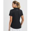 imagebaleaf Womens Golf Shirts Polo Collared V Neck Shorts Sleeve Tennis Shirt Lightweight Quick Dry UPF50V Neckblack