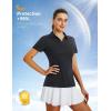 imagebaleaf Womens Golf Shirts Polo Collared V Neck Shorts Sleeve Tennis Shirt Lightweight Quick Dry UPF50V Neckblack