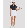 imagebaleaf Womens Golf Shirts Polo Collared V Neck Shorts Sleeve Tennis Shirt Lightweight Quick Dry UPF50V Neckblack