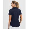 imagebaleaf Womens Golf Shirts Polo Collared V Neck Shorts Sleeve Tennis Shirt Lightweight Quick Dry UPF50V Necknavy Blue