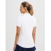 imagebaleaf Womens Golf Shirts Polo Collared V Neck Shorts Sleeve Tennis Shirt Lightweight Quick Dry UPF50V Neckwhite