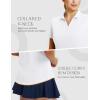 imagebaleaf Womens Golf Shirts Polo Collared V Neck Shorts Sleeve Tennis Shirt Lightweight Quick Dry UPF50V Neckwhite