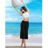 imagebaleaf Womens Quick Dry Swim Pants 2025 Wide Leg Beach Pants UPF50 Lightweight Swim Capris with Zipper PocketsBlack