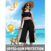 imagebaleaf Womens Quick Dry Swim Pants 2025 Wide Leg Beach Pants UPF50 Lightweight Swim Capris with Zipper PocketsBlack