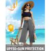 imagebaleaf Womens Quick Dry Swim Pants 2025 Wide Leg Beach Pants UPF50 Lightweight Swim Capris with Zipper PocketsDark Gray