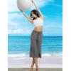 imagebaleaf Womens Quick Dry Swim Pants 2025 Wide Leg Beach Pants UPF50 Lightweight Swim Capris with Zipper PocketsDark Gray
