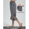 imagebaleaf Womens Quick Dry Swim Pants 2025 Wide Leg Beach Pants UPF50 Lightweight Swim Capris with Zipper PocketsDark Gray